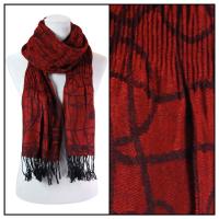 Scarves - Pleated Pashmina Style 042 - Solid Burgundy