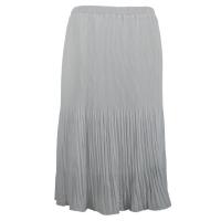 Skirts - Georgette Micro Pleat - Calf Length - Solid White