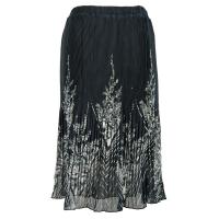 Skirts - Georgette Micro Pleat - Calf Length - V Border Black-White