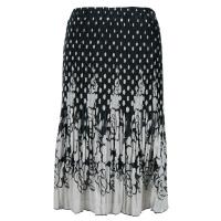 Skirts - Georgette Micro Pleat - Calf Length - Dots Black-White