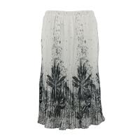 Skirts - Georgette Micro Pleat - Calf Length - Flowers and Dots 2 Ivory-Black