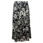 Skirts - Magic Crush - Satin - Ivory Floral on Black