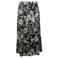 Skirts - Magic Crush - Satin - Ivory Floral on Black