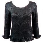 Surf Crush Silky Touch - Three Quarter Sleeve - Black
