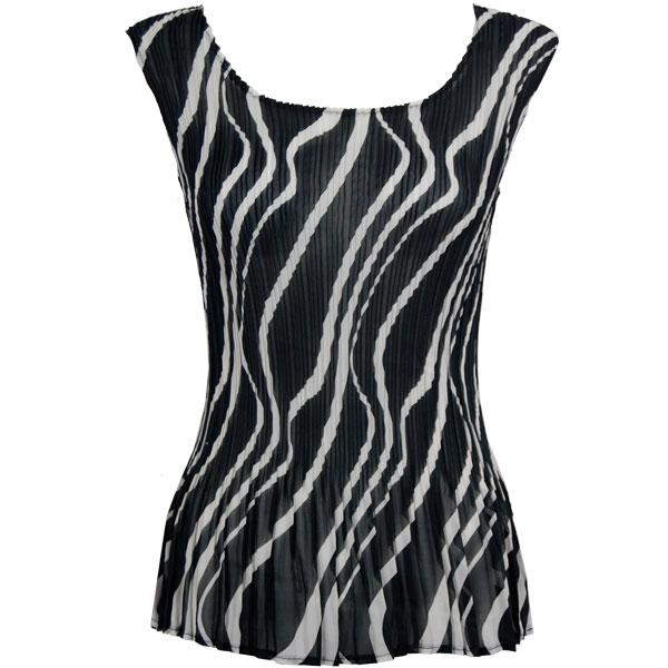 1118 - Georgette Mini Pleats - Sleeveless - Ribbon Black-White One Size Fits Most 1118 - Georgette Mini Pleats - Sleeveless Ribbon Black-White - One Size Fits Most