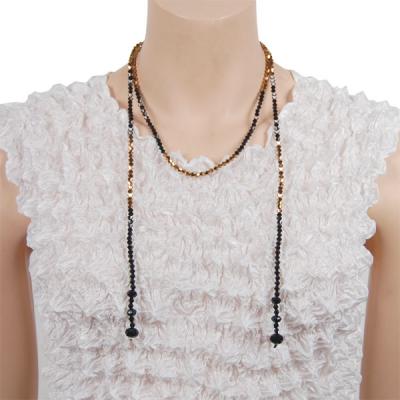 Jewelry - Crystal Lariat - Black-Gold