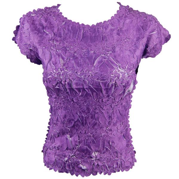 Wholesale 1151 - Origami Cap Sleeve Tops Purple - Lilac - Queen Size Fits (XL-2X)