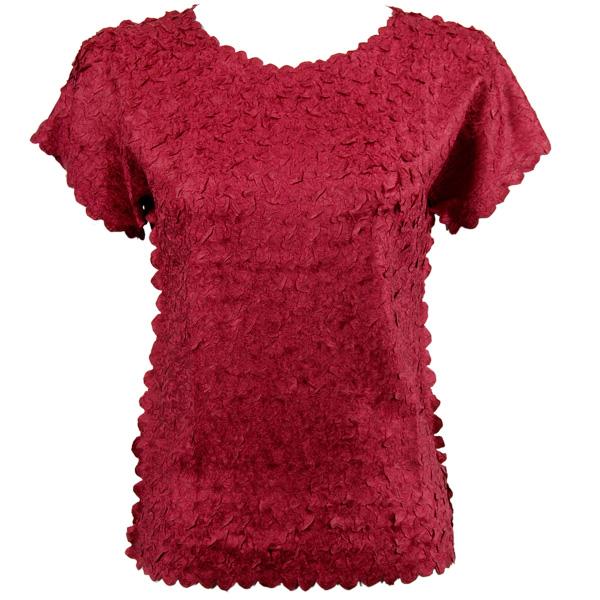 Wholesale 1154 - Petal Shirts - Cap Sleeve Solid Burgundy - One Size Fits Most