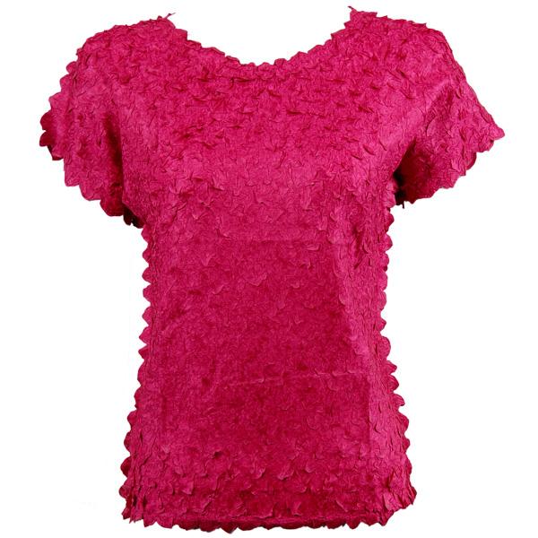 Wholesale 1154 - Petal Shirts - Cap Sleeve Solid Pink - One Size Fits Most