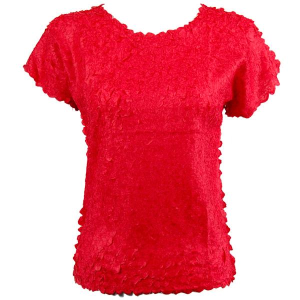 Wholesale 1154 - Petal Shirts - Cap Sleeve Solid Red - One Size Fits Most