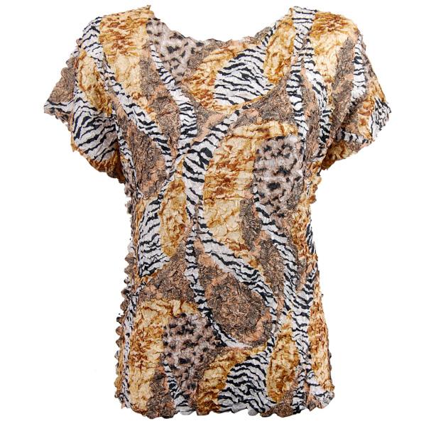 Wholesale 1154 - Petal Shirts - Cap Sleeve Safari Gold - Queen Size Fits (XL-2X)