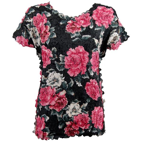 Wholesale 1154 - Petal Shirts - Cap Sleeve Pink Floral - Queen Size Fits (XL-2X)