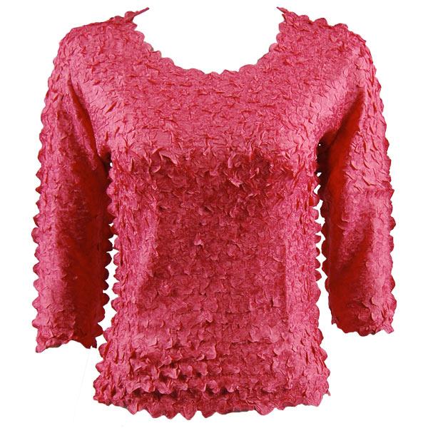 Wholesale 1155 - Petal Shirts - Three Quarter Sleeve Solid Coral - One Size Fits Most