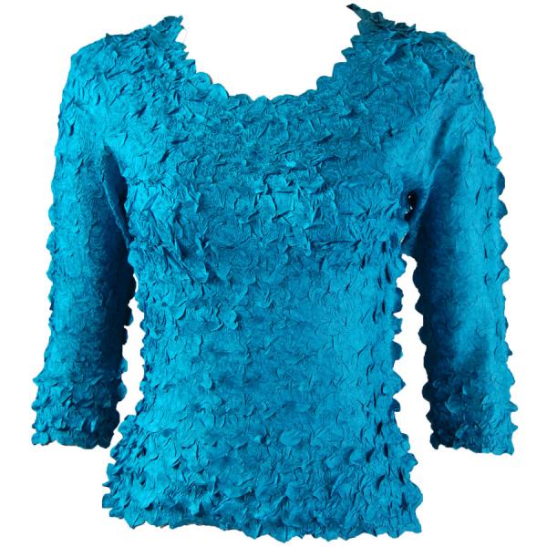 Wholesale 1155 - Petal Shirts - Three Quarter Sleeve Solid Teal - One Size Fits Most