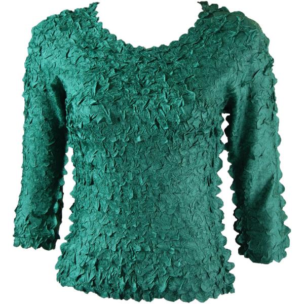 Wholesale 1155 - Petal Shirts - Three Quarter Sleeve Solid Emerald - One Size Fits Most