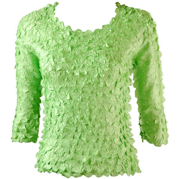 Wholesale 1155 - Petal Shirts - Three Quarter Sleeve Solid Lime - One Size Fits Most