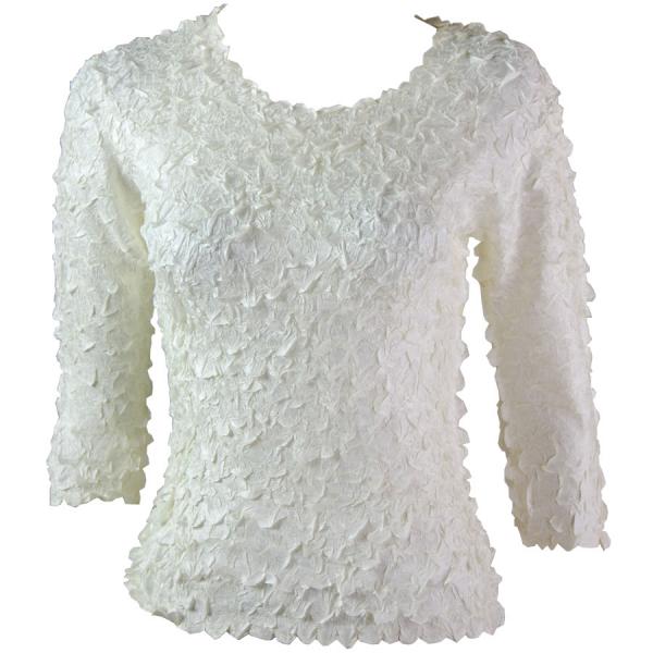 Wholesale 1155 - Petal Shirts - Three Quarter Sleeve Solid Ivory - One Size Fits Most
