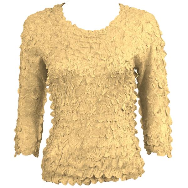 wholesale 1155 - Petal Shirts - Three Quarter Sleeve Solid Light Gold - One Size Fits Most