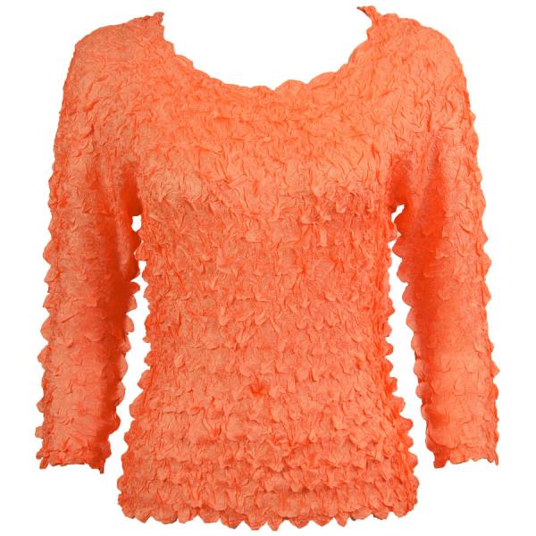 Wholesale 1155 - Petal Shirts - Three Quarter Sleeve Solid Tangerine - One Size Fits Most