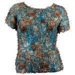 Origami Petal Shirts - Queen Cap Sleeve - Paisley Teal