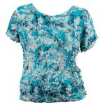 Origami Petal Shirts - Queen Cap Sleeve - Batik Turquoise