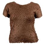 Origami Petal Shirts - Queen Cap Sleeve - Solid Brown