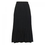 Georgette Mini Pleat Ankle Length Skirt - Solid Black