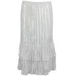 Satin Mini Pleat Tiered Skirt - Solid White