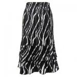 Satin Mini Pleat Tiered Skirt - Ribbon Black-White