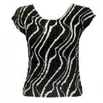 Magic Crush Satin Cap Sleeve - Ribbon Black-White