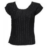 Magic Crush Satin Cap Sleeve - Solid Black