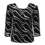 Magic Crush Satin Three Quarter - Ribbon Black-White