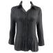 Georgette Mini Pleat Blouse - Solid Black