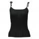 Georgette Mini Pleat Spaghetti Tank - Solid Black