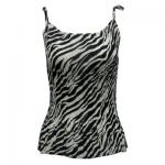 Georgette Mini Pleat Spaghetti Tank - Zebra Stripe