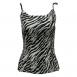 Georgette Mini Pleat Spaghetti Tank - Zebra Stripe