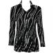 Satin Mini Pleats Blouse - Ribbon Black-White