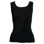 Satin Mini Pleats Sleeveless - Solid Black