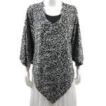 Slinky Style Poncho - Leopard Black-White