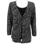 Magic Slinky Mock Cardigan - Leopard Black-White