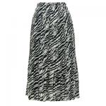 Georgette Mini Pleat Ankle Length Skirt - Zebra Stripe