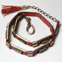 Belts - Metal and Chain - 9048 - Red