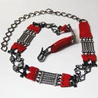 Belts - Metal and Chain - L6052 - Red