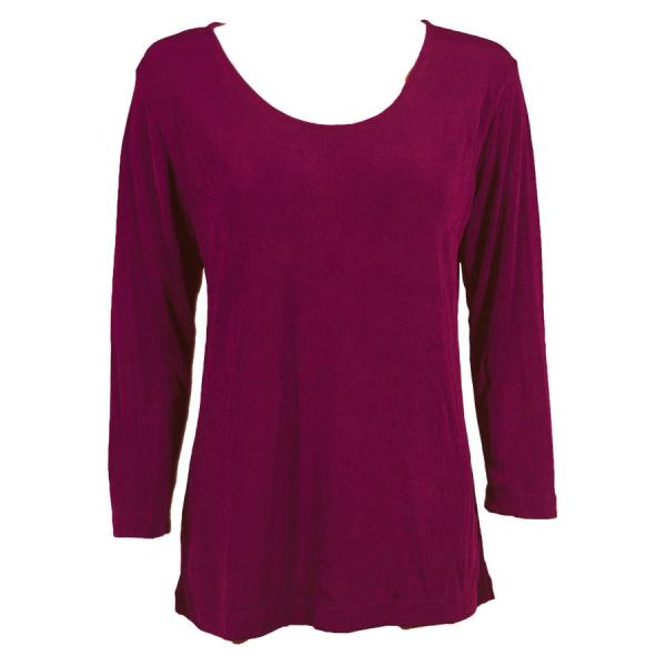 Wholesale 1175 - Slinky Travel Tops - Three Quarter Sleeve Plum MB - One Size Fits  (S-L)
