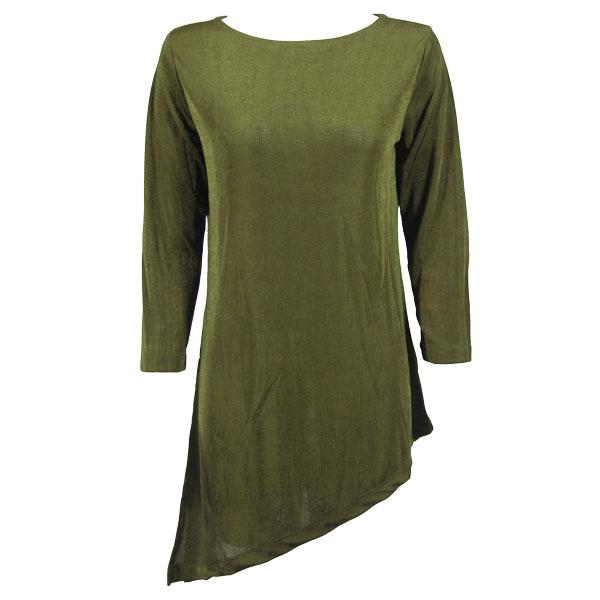 Wholesale 1176 - Slinky Travel Tops - Asymmetric Tunic Olive - One Size Fits Most