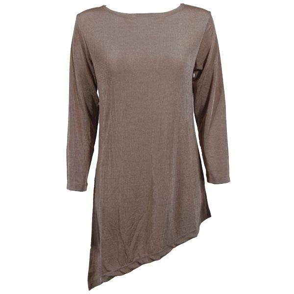 Wholesale 1176 - Slinky Travel Tops - Asymmetric Tunic Taupe - One Size Fits Most