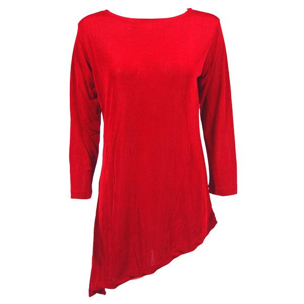 Wholesale 1176 - Slinky Travel Tops - Asymmetric Tunic Red - One Size Fits Most
