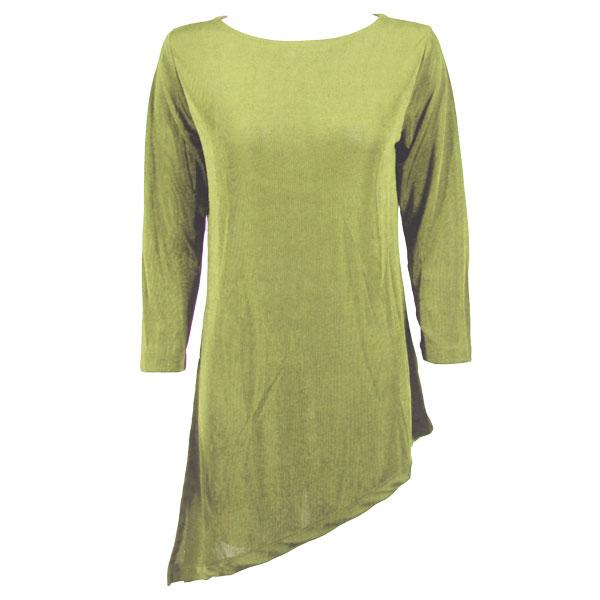 Wholesale 1176 - Slinky Travel Tops - Asymmetric Tunic Leaf Green - Plus Size Fits (XL-2X)