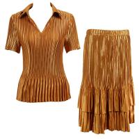 Sets Satin Mini Pleat - Half Sleeve with Collar - Solid Gold