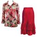 Abstract Red-White - Red Skirt